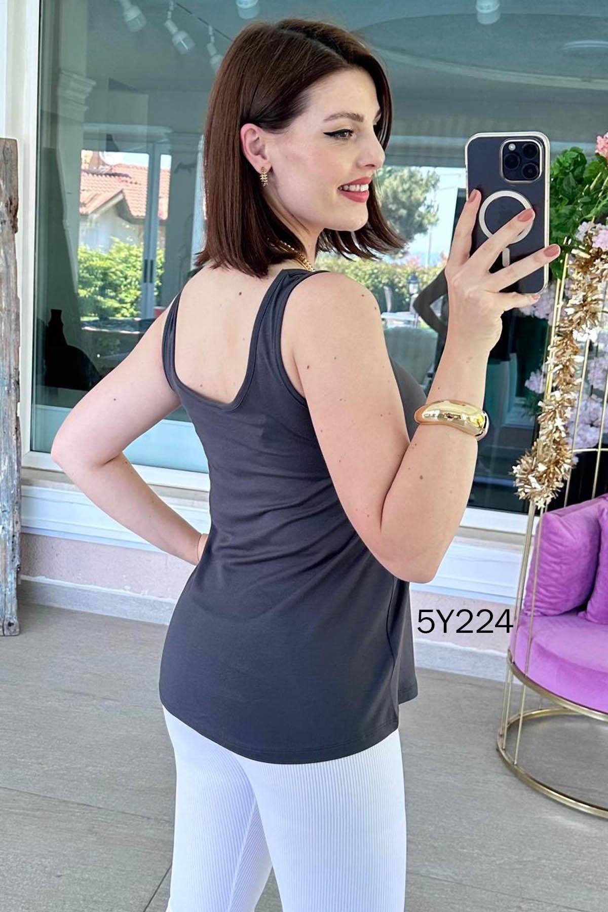 Göbek Gizleyen İpeksi Viskon Atlet