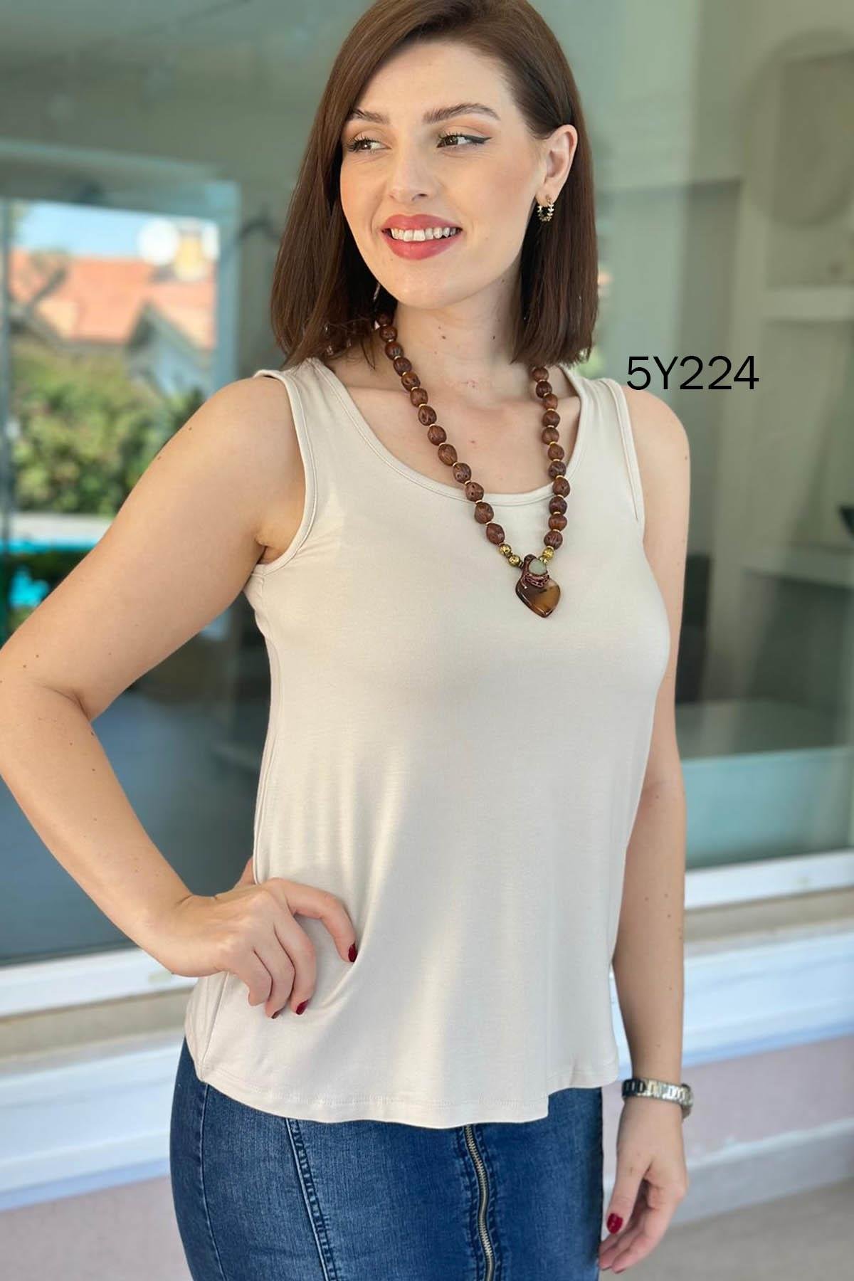 Göbek Gizleyen İpeksi Viskon Atlet