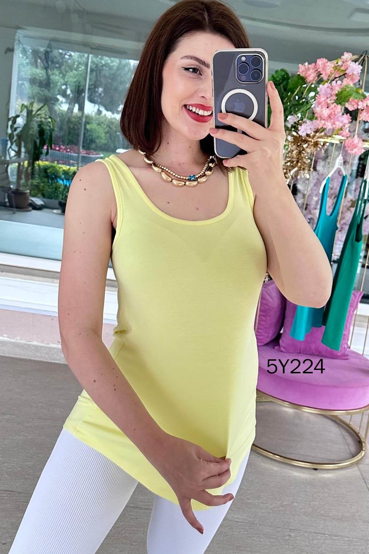 Göbek Gizleyen İpeksi Viskon Atlet