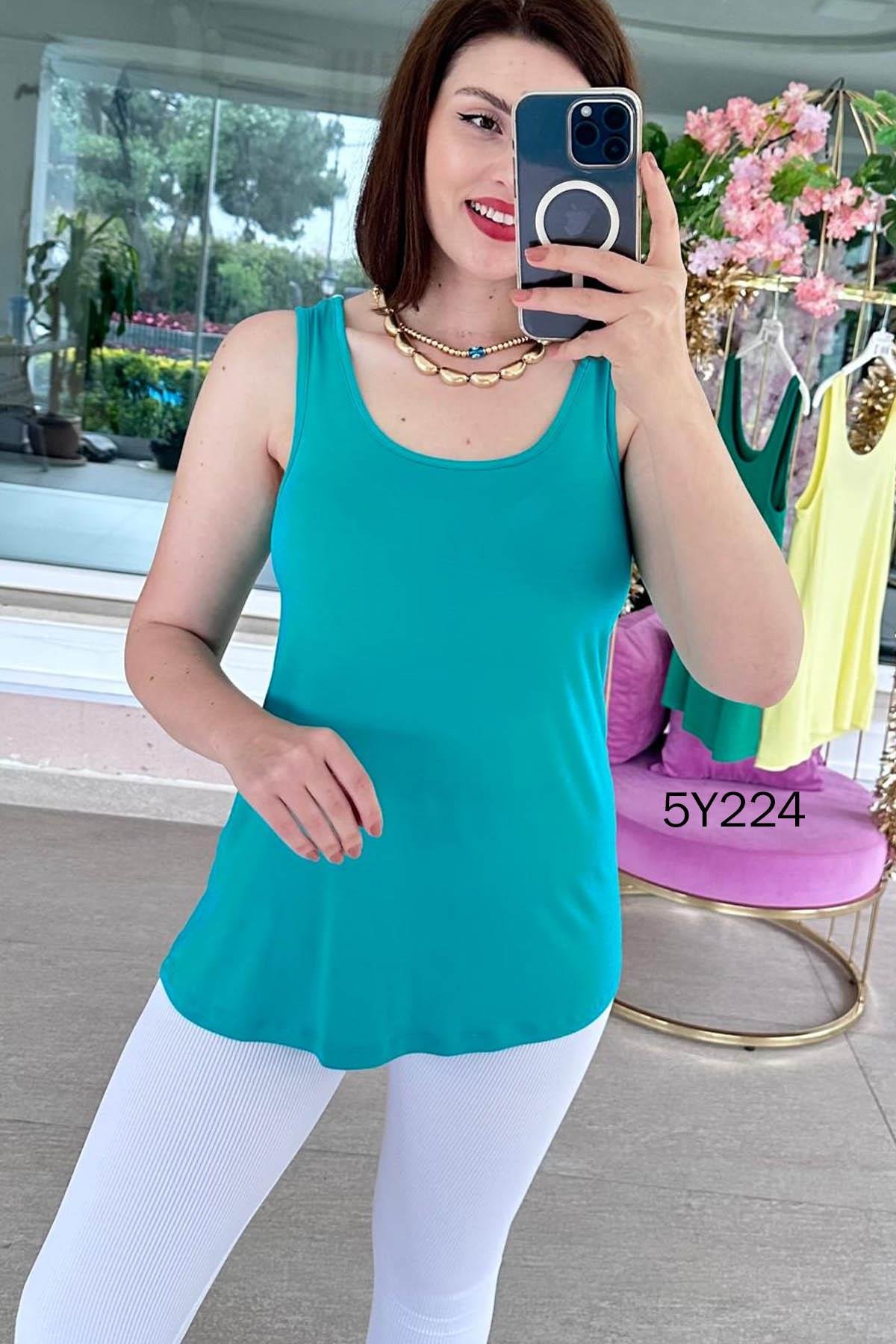 Göbek Gizleyen İpeksi Viskon Atlet