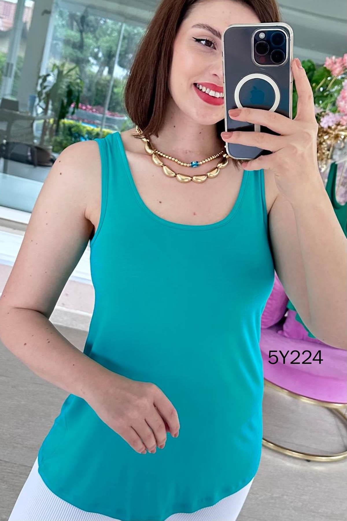 Göbek Gizleyen İpeksi Viskon Atlet