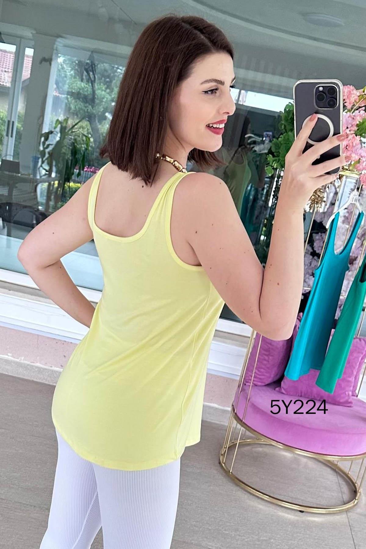 Göbek Gizleyen İpeksi Viskon Atlet