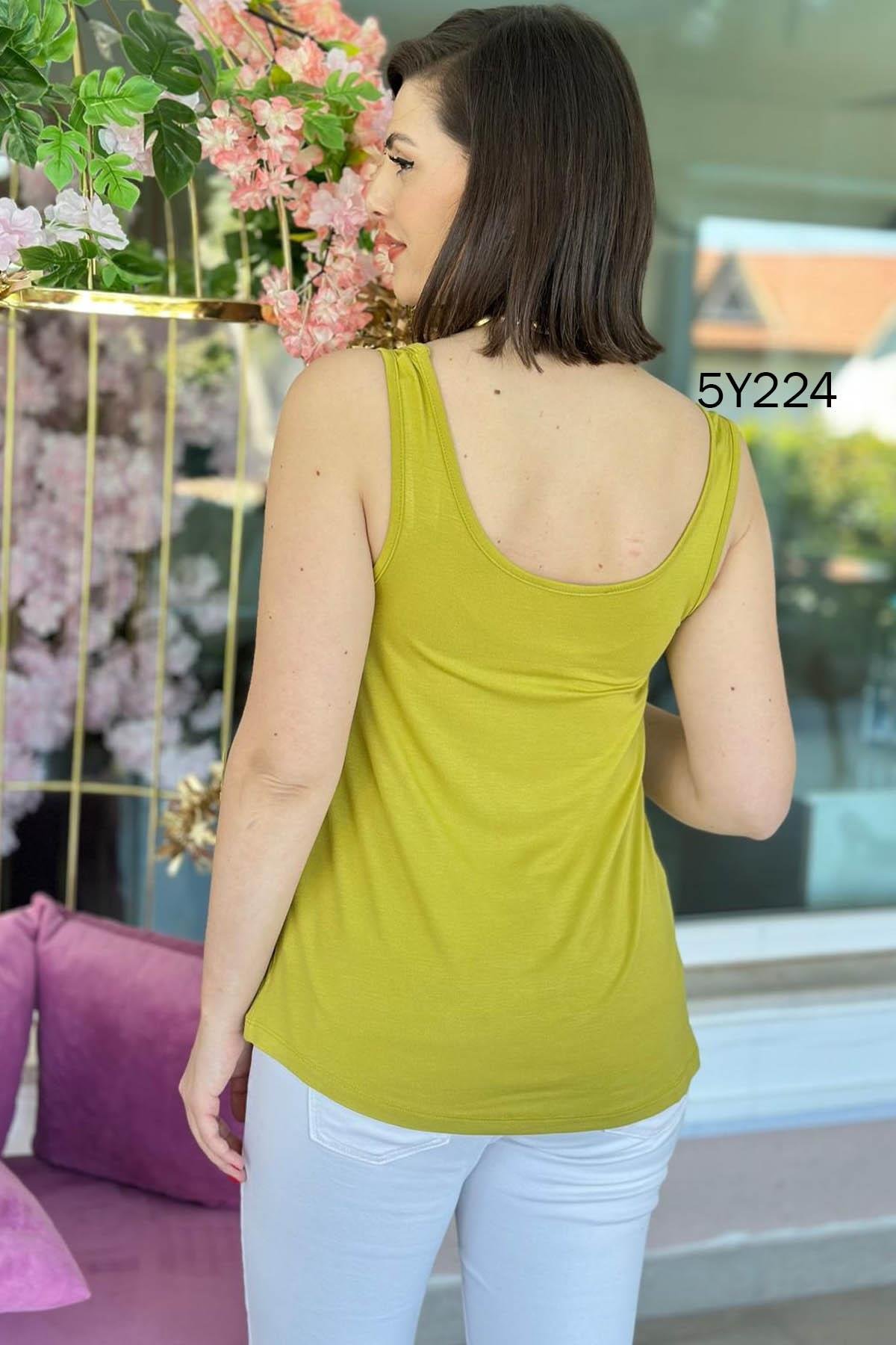 Göbek Gizleyen İpeksi Viskon Atlet