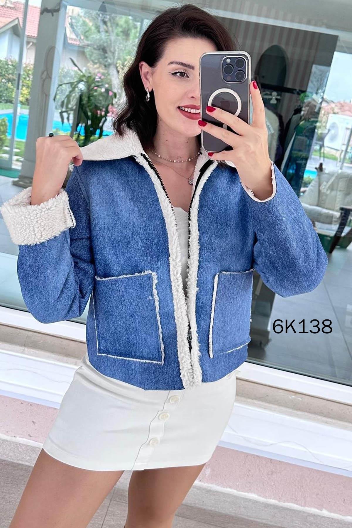 İçi Peluşlu Kot Ceket