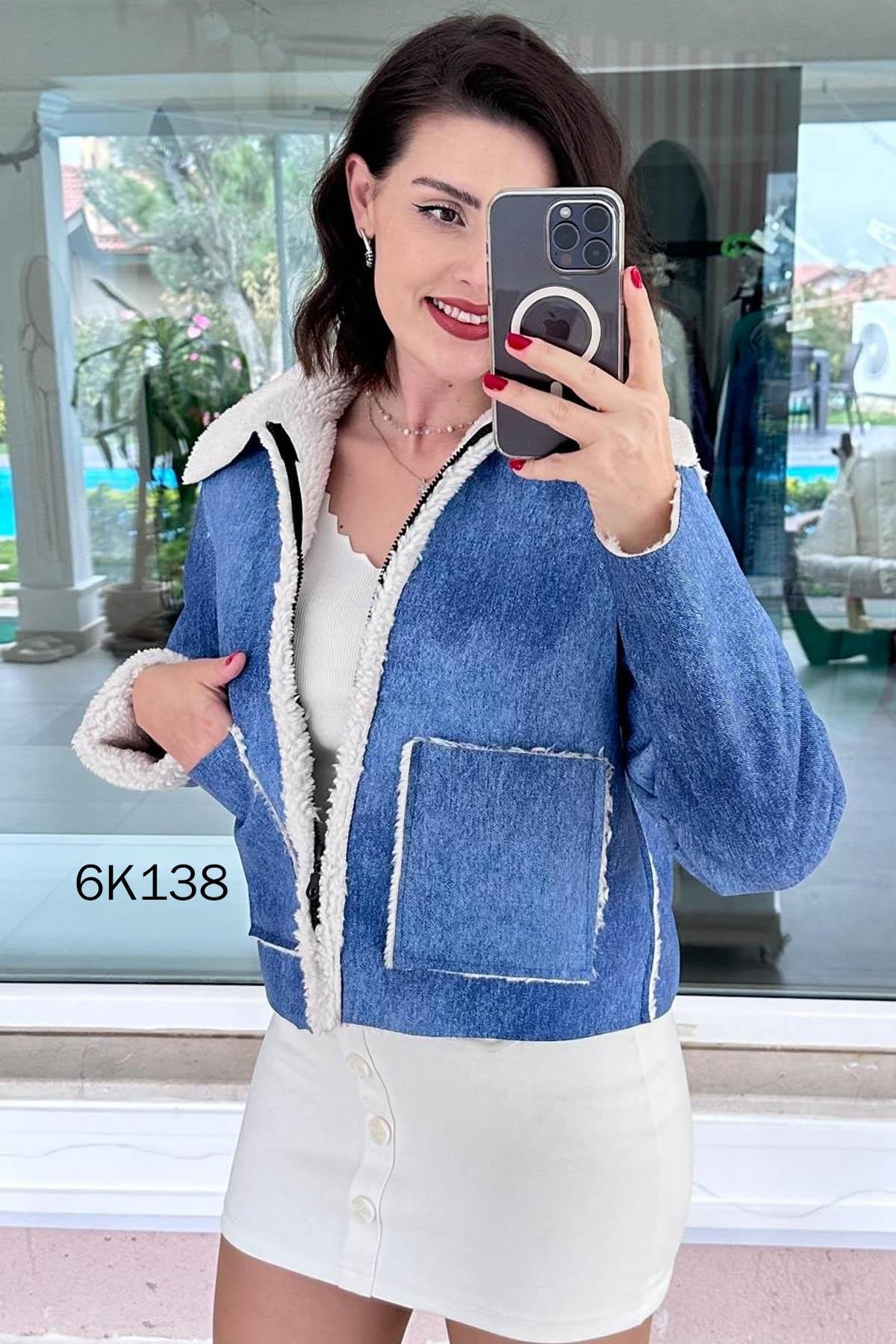 İçi Peluşlu Kot Ceket