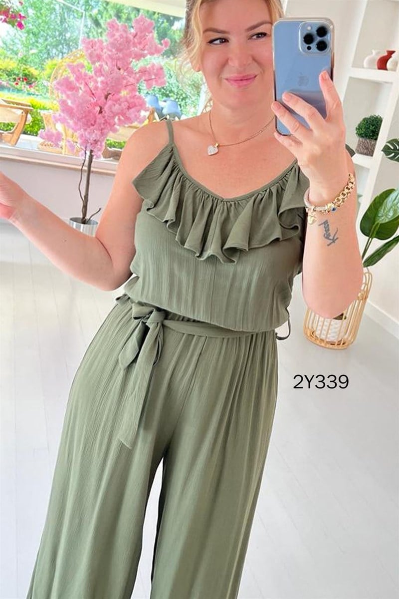 İp Askılı Beli Lastikli Tulum