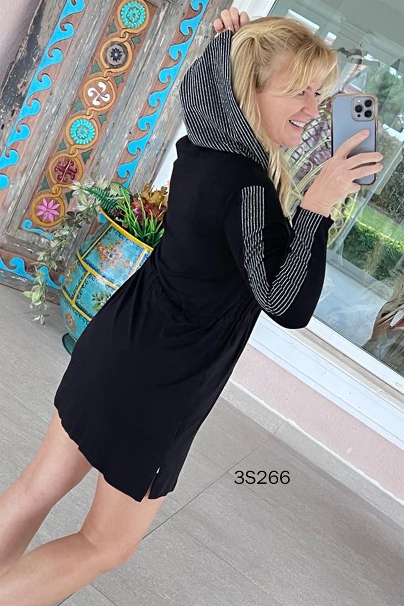 Kapşonlu Garnili Hırka