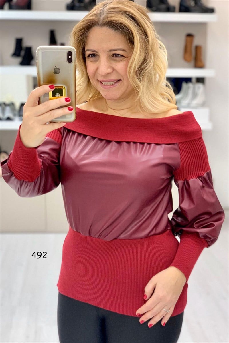 Kayık Yaka Triko Kazak