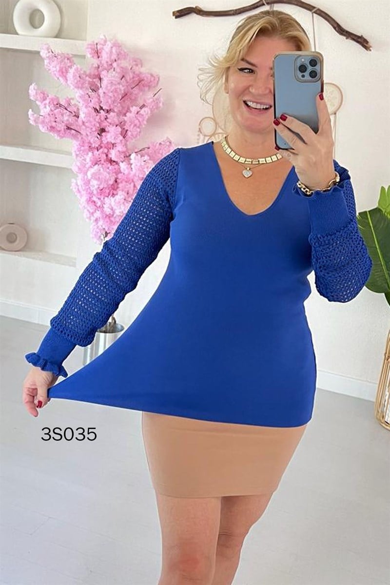 Kolları Ajurlu Triko Bluz