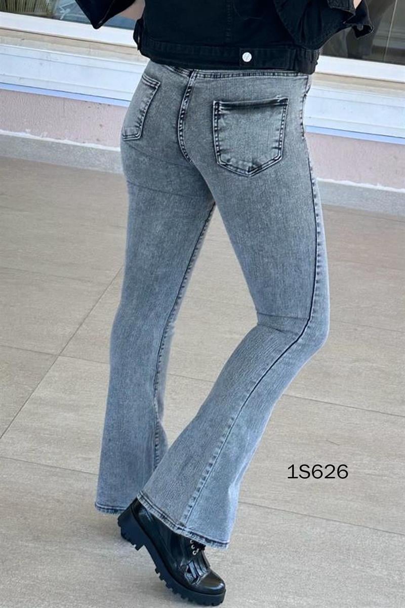 Likralı Kot İspanyol Paça Pantolon