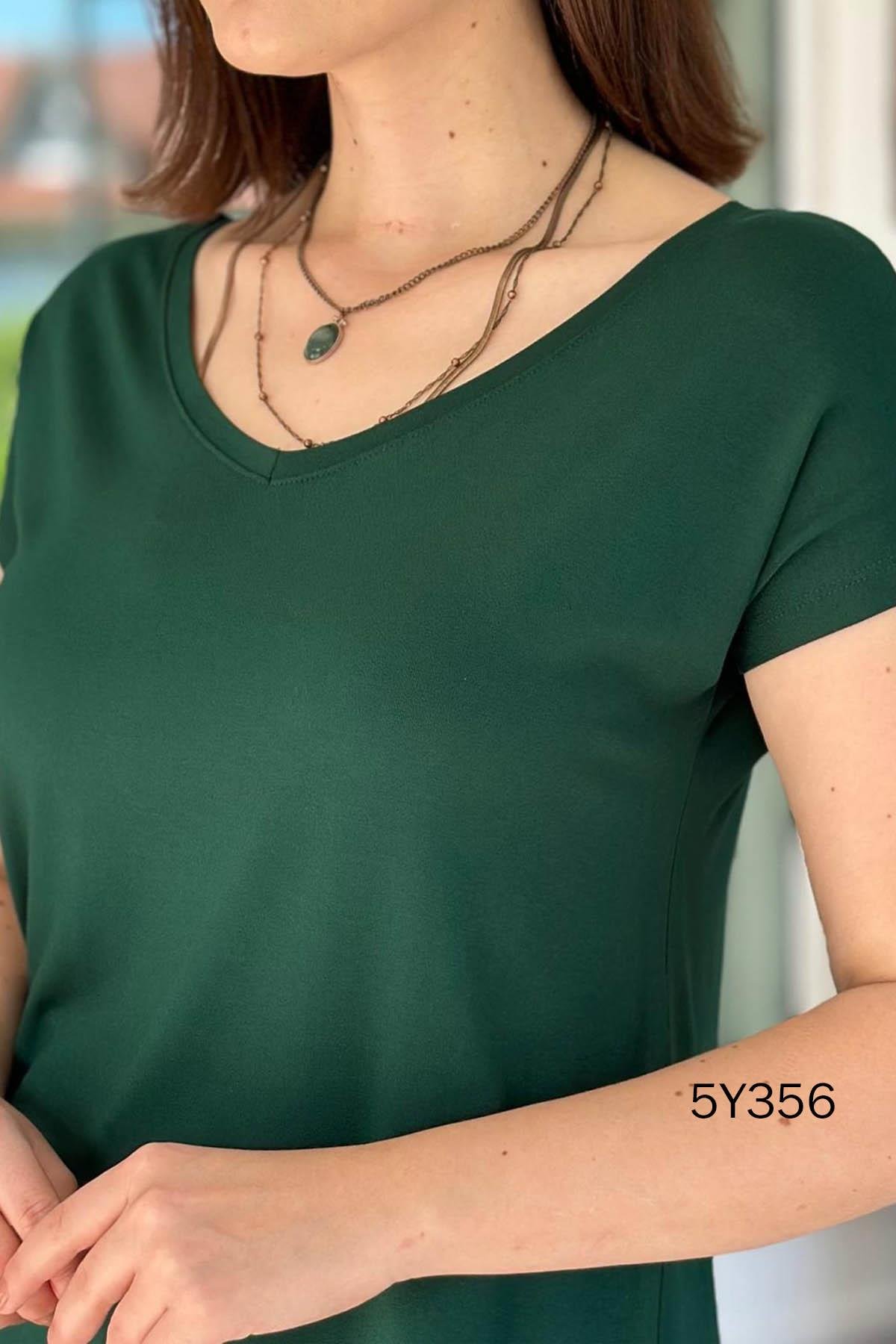 Ön Arka Giyilebilir Viskon Penye Tshirt