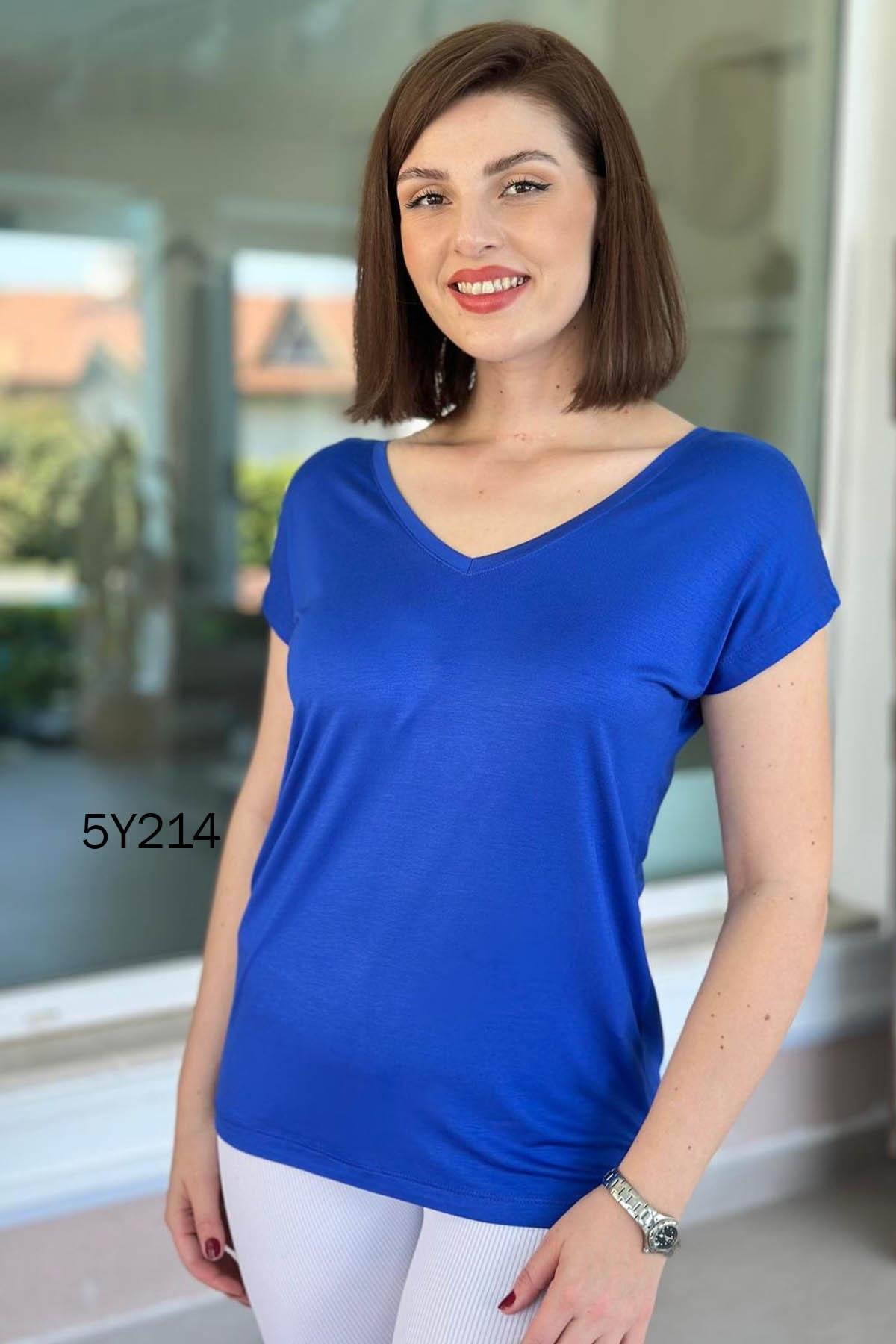 Önü Arkası V Bambu Tshirt