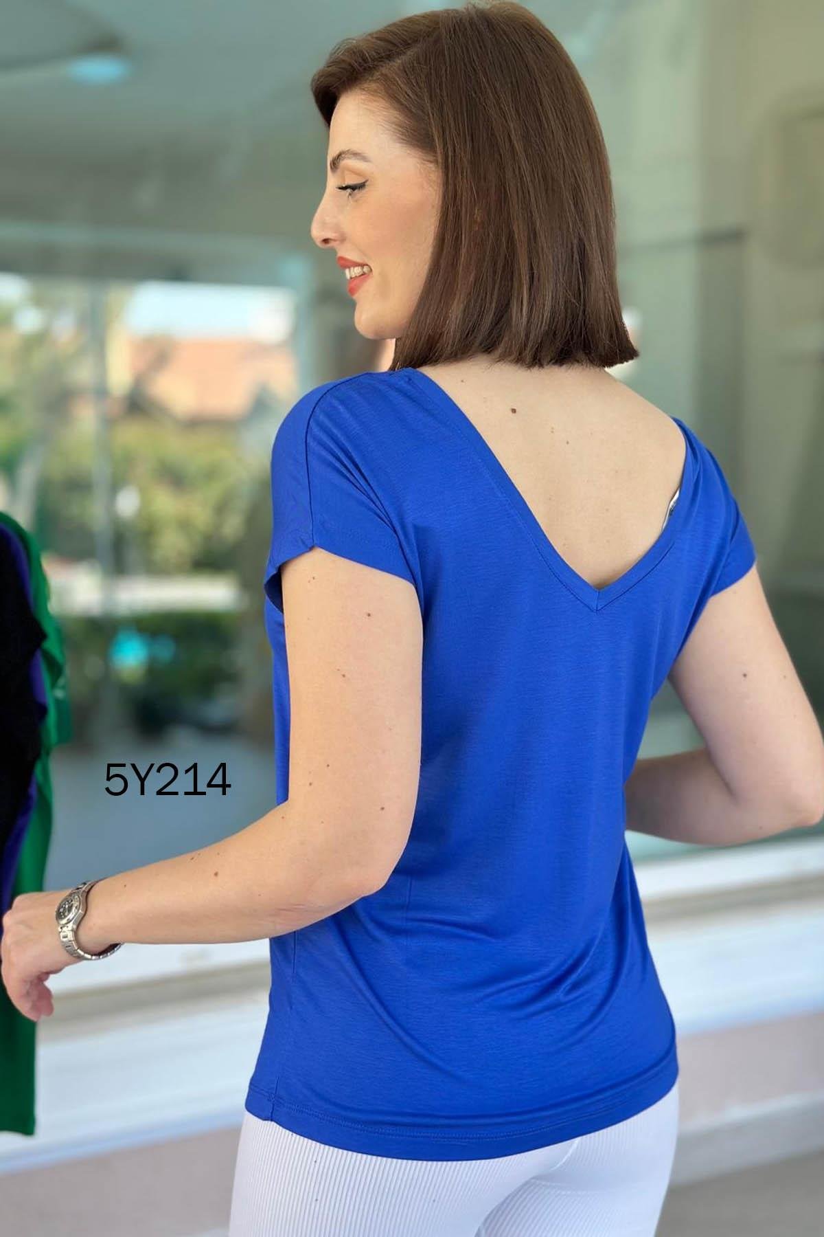 Önü Arkası V Bambu Tshirt