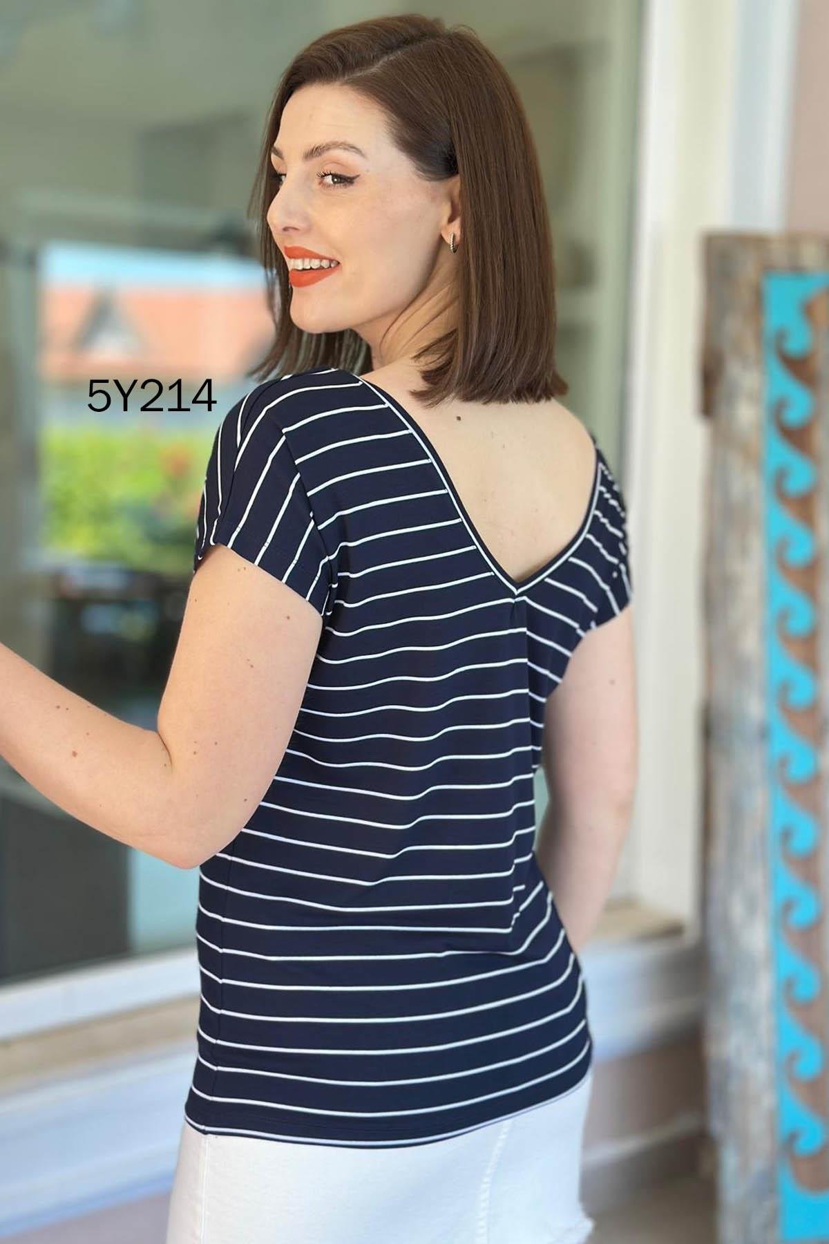 Önü Arkası V Bambu Tshirt