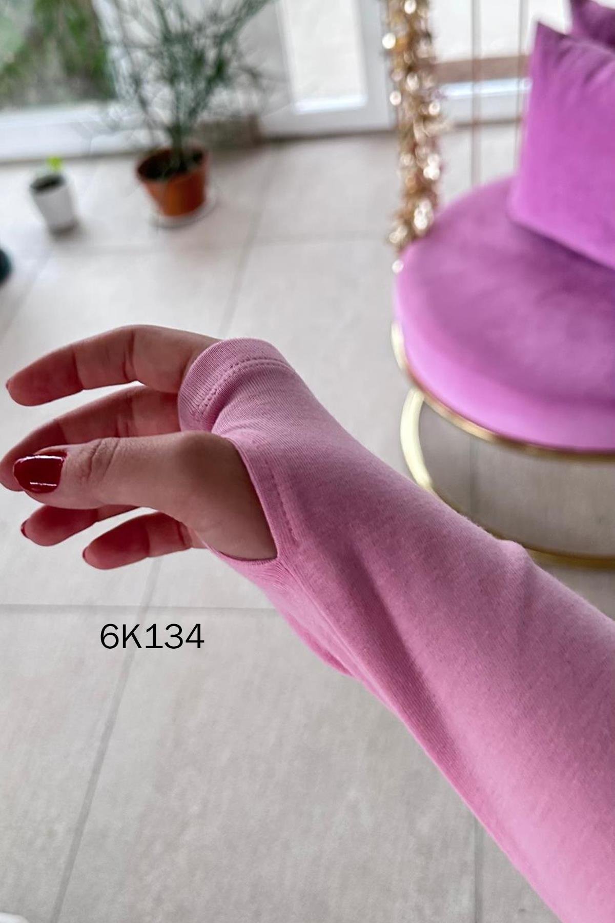 Parmak Geçmeli Likralı Kumaş Body