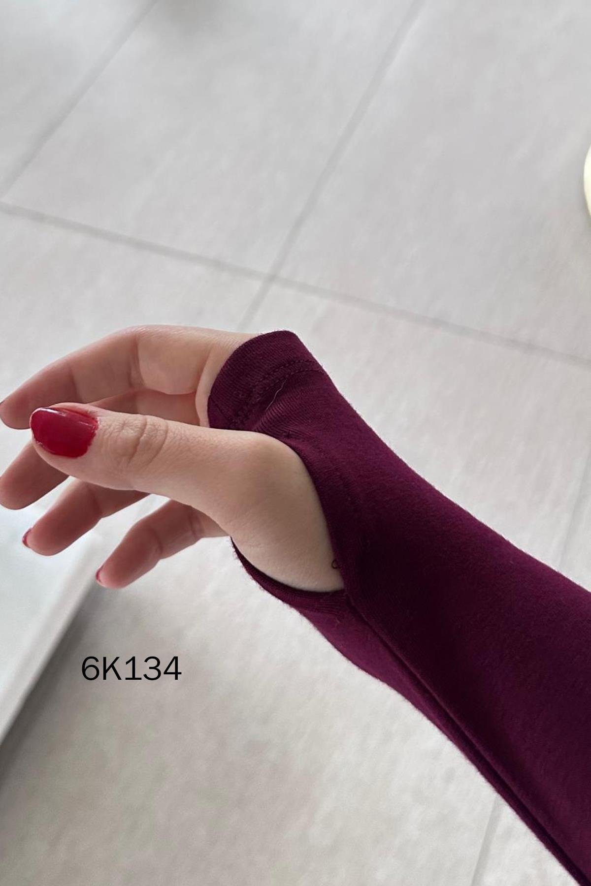 Parmak Geçmeli Likralı Kumaş Body