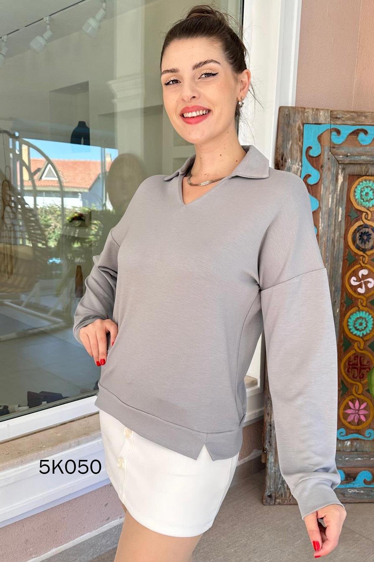 Polo Yaka Modal Kumaş Sweat