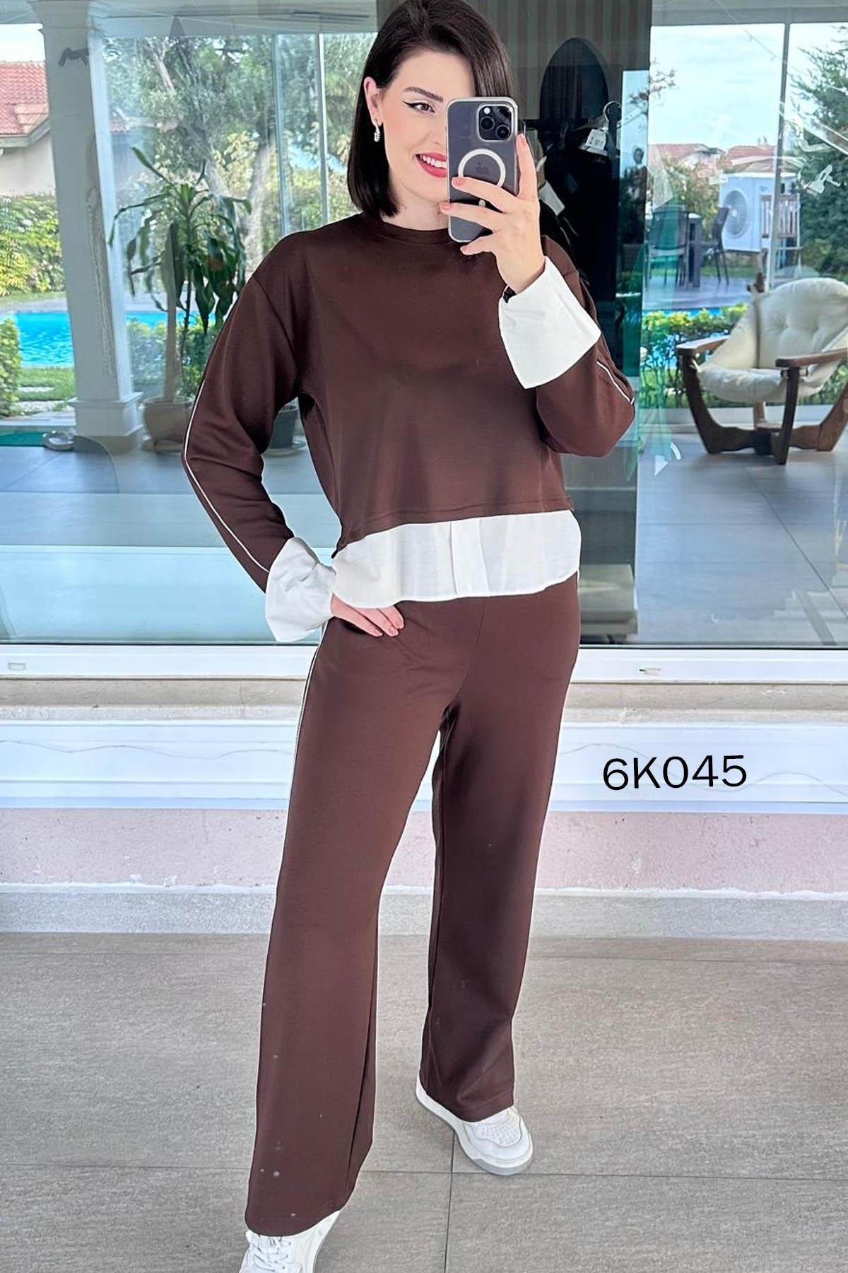 Poplin Garnili Modal Takım