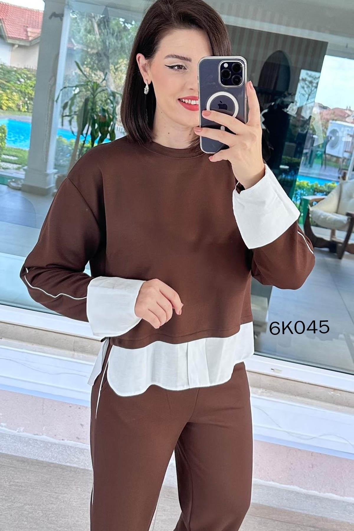 Poplin Garnili Modal Takım