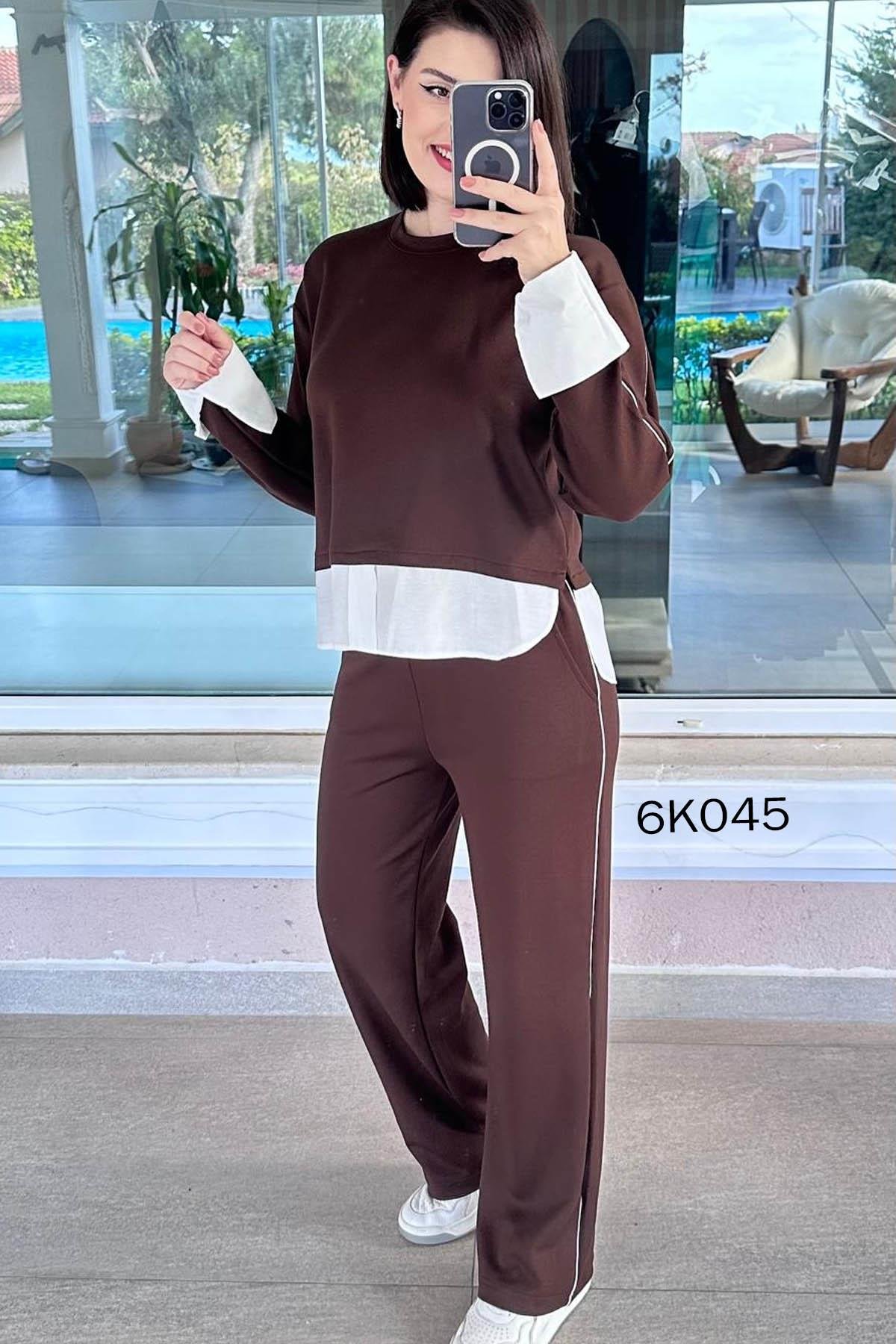 Poplin Garnili Modal Takım
