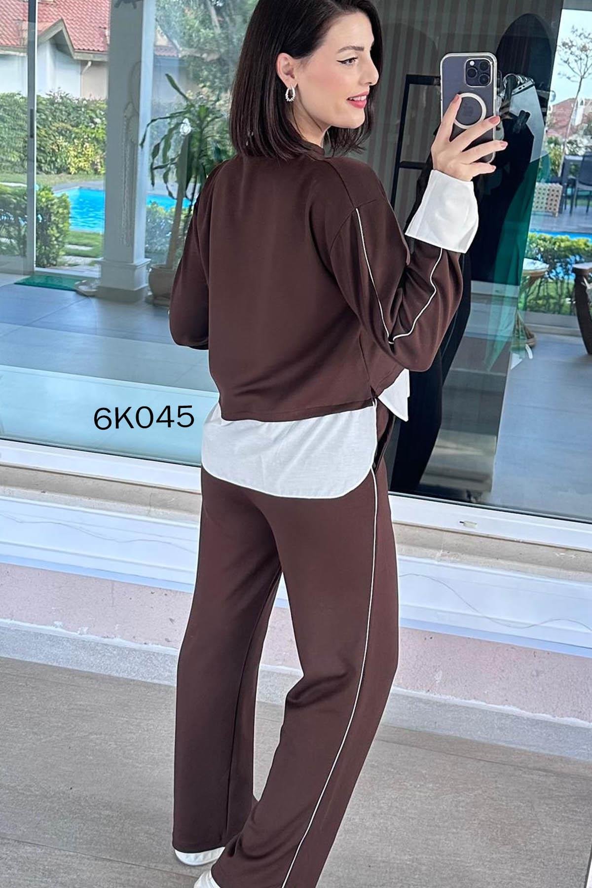 Poplin Garnili Modal Takım