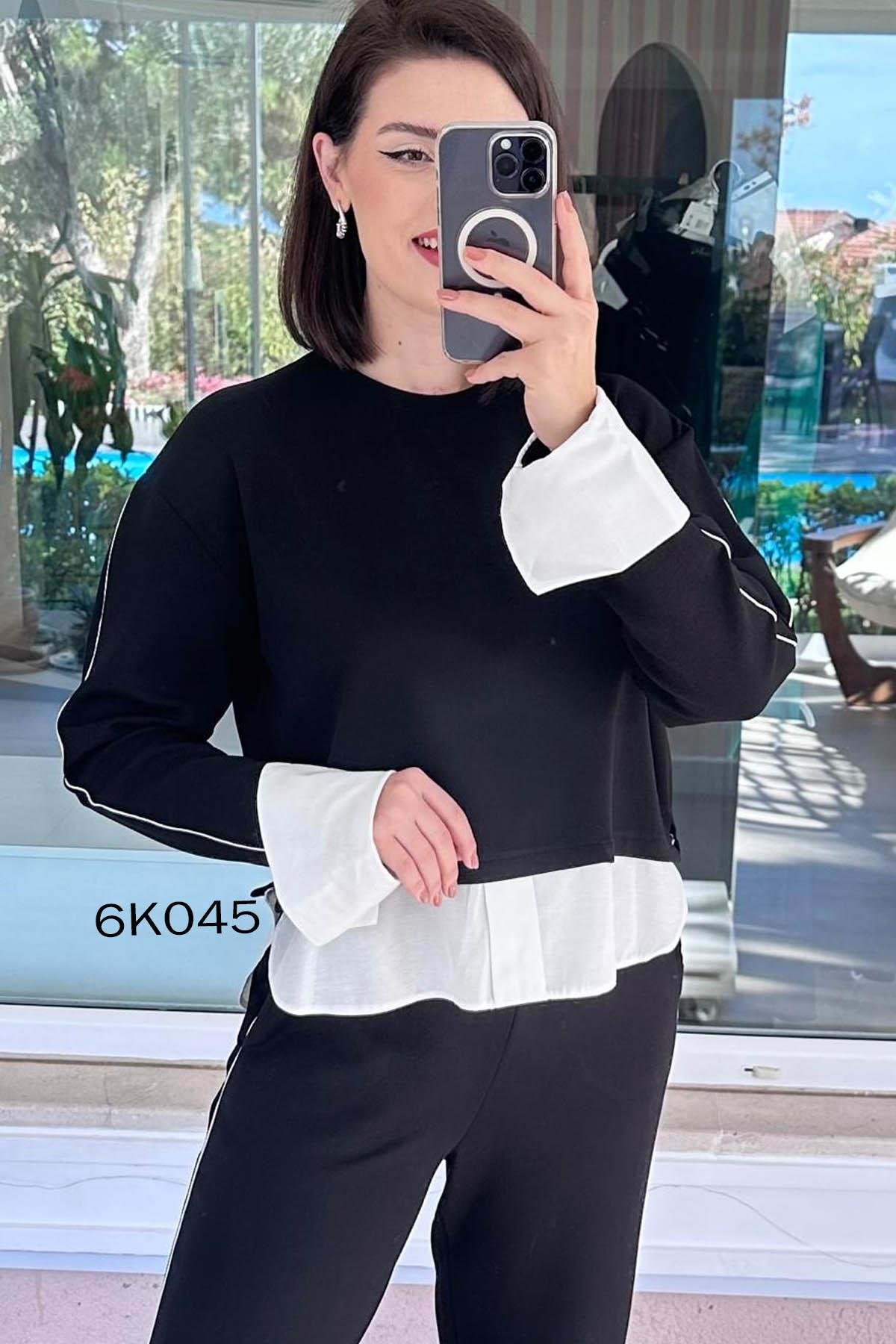 Poplin Garnili Modal Takım