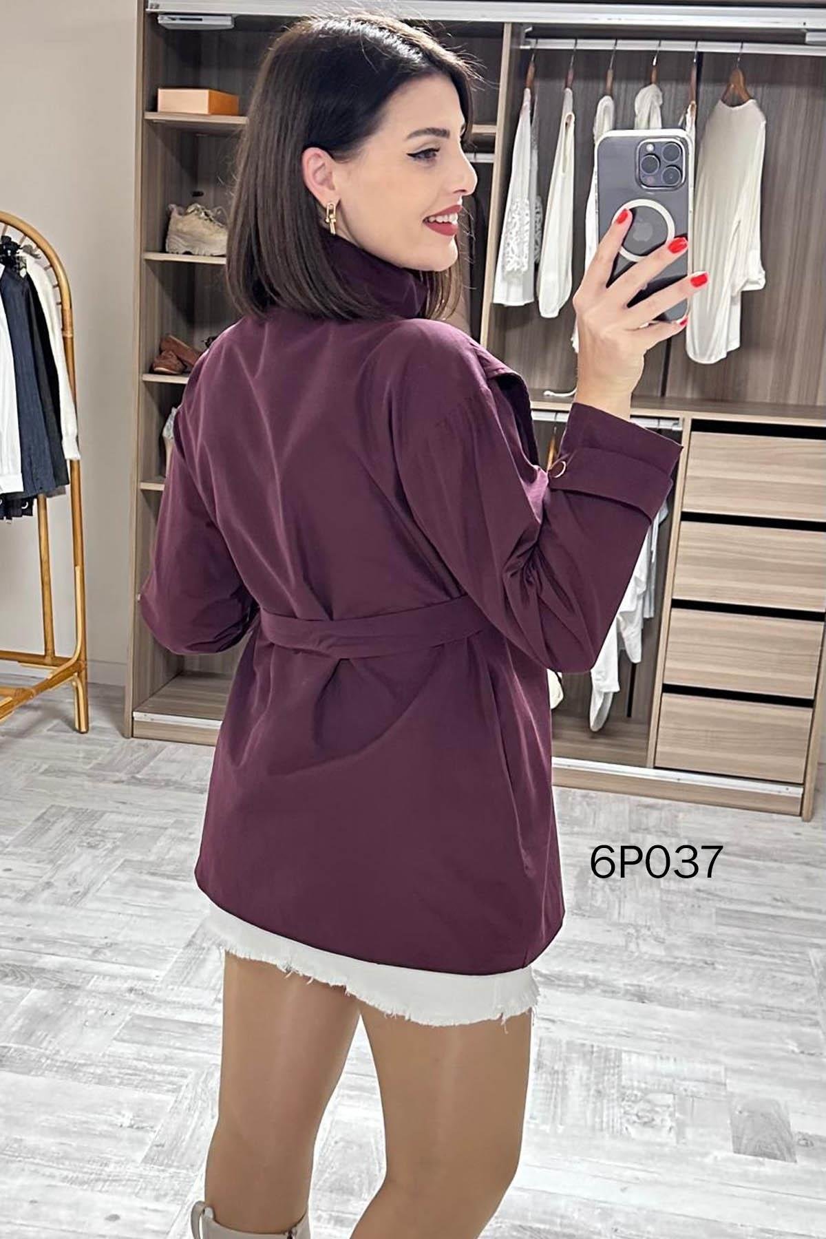 Prive Seri Çıtçıt Kemerli Kısa Trençkot