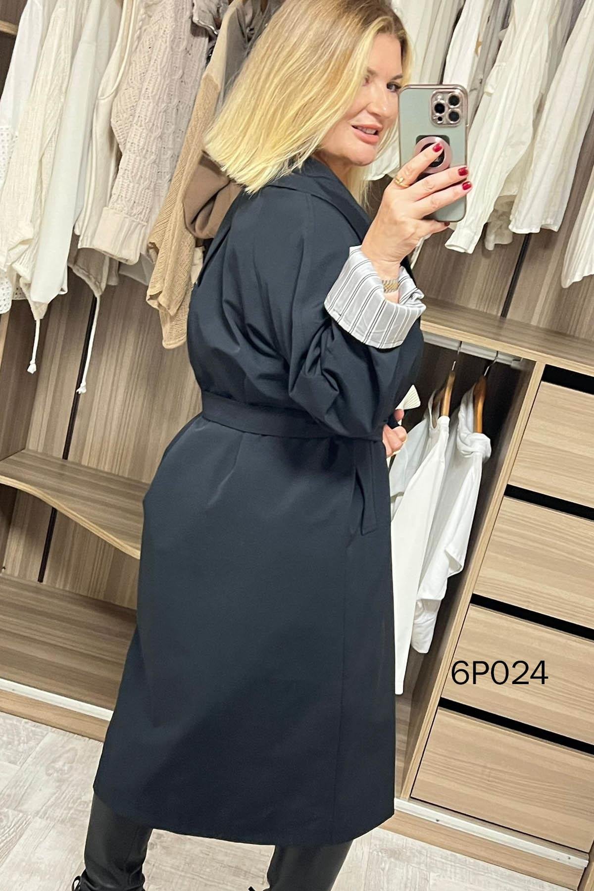 Prive Seri Düğme Detay Cotton Trençkot