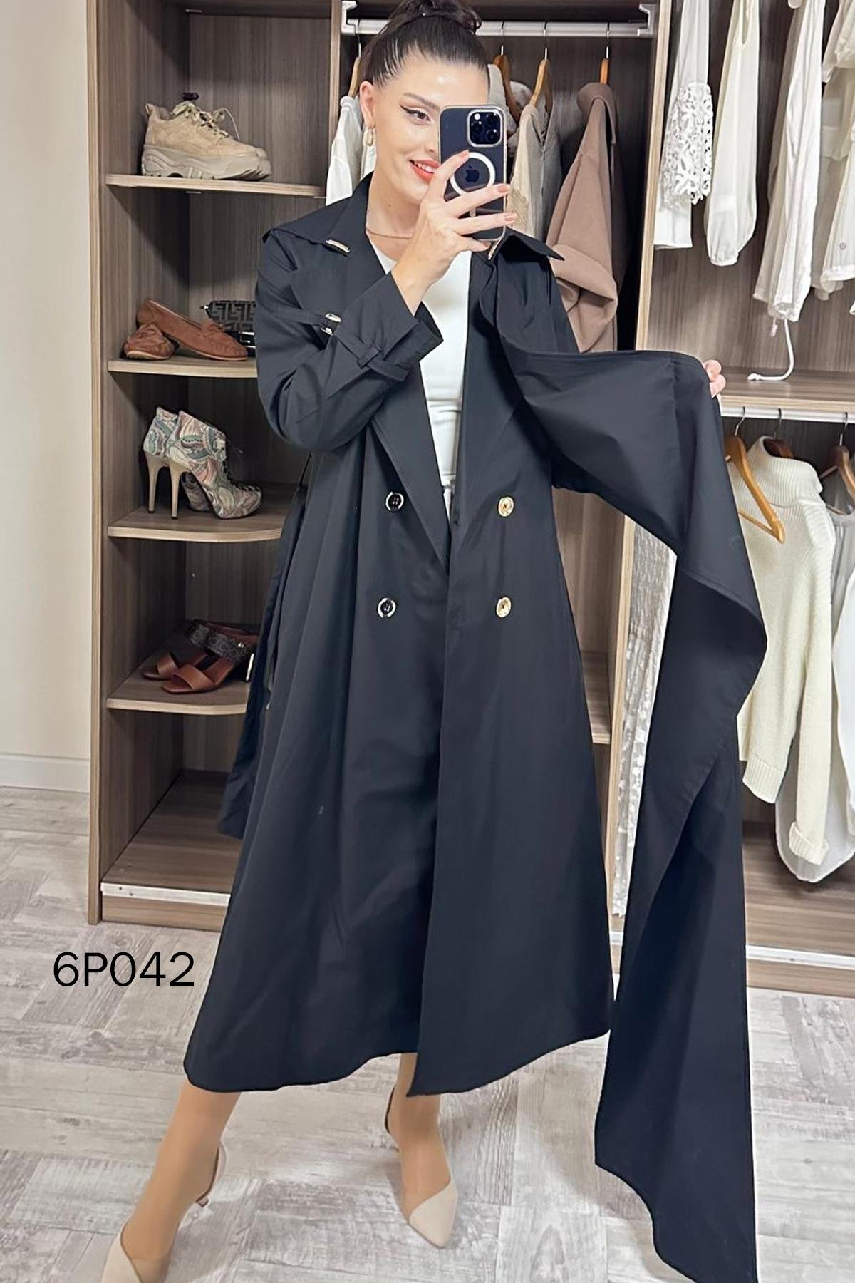 Prive Seri Şal Detay Trençkot