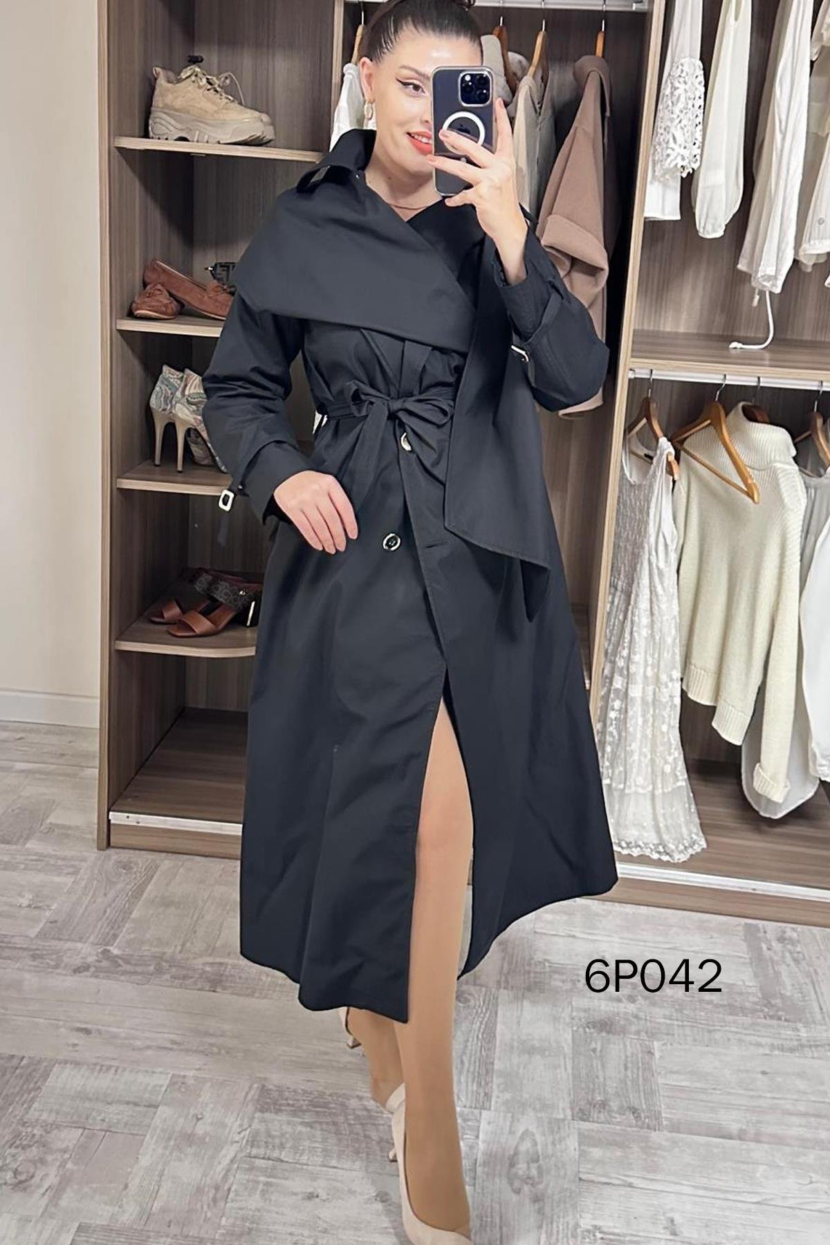 Prive Seri Şal Detay Trençkot