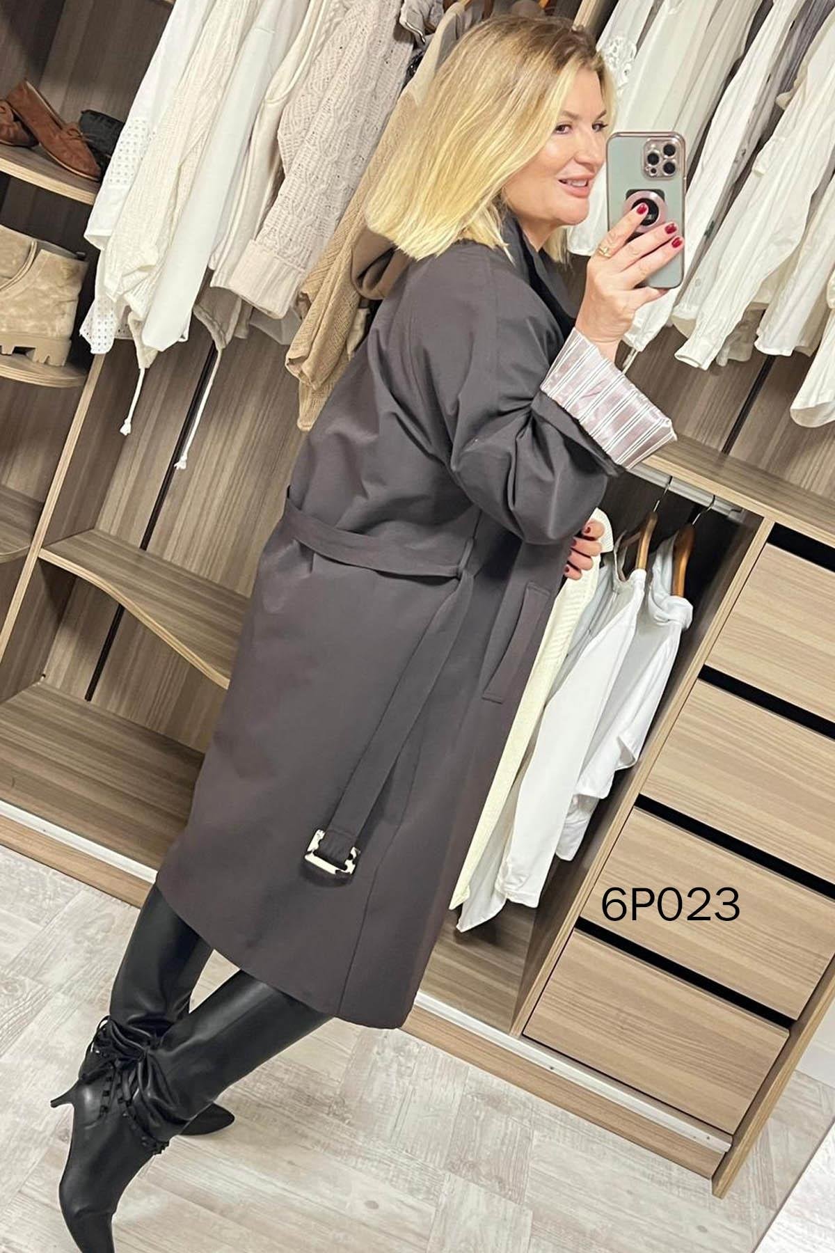 Prive Seri Tek Düğmeli Cotton Trençkot