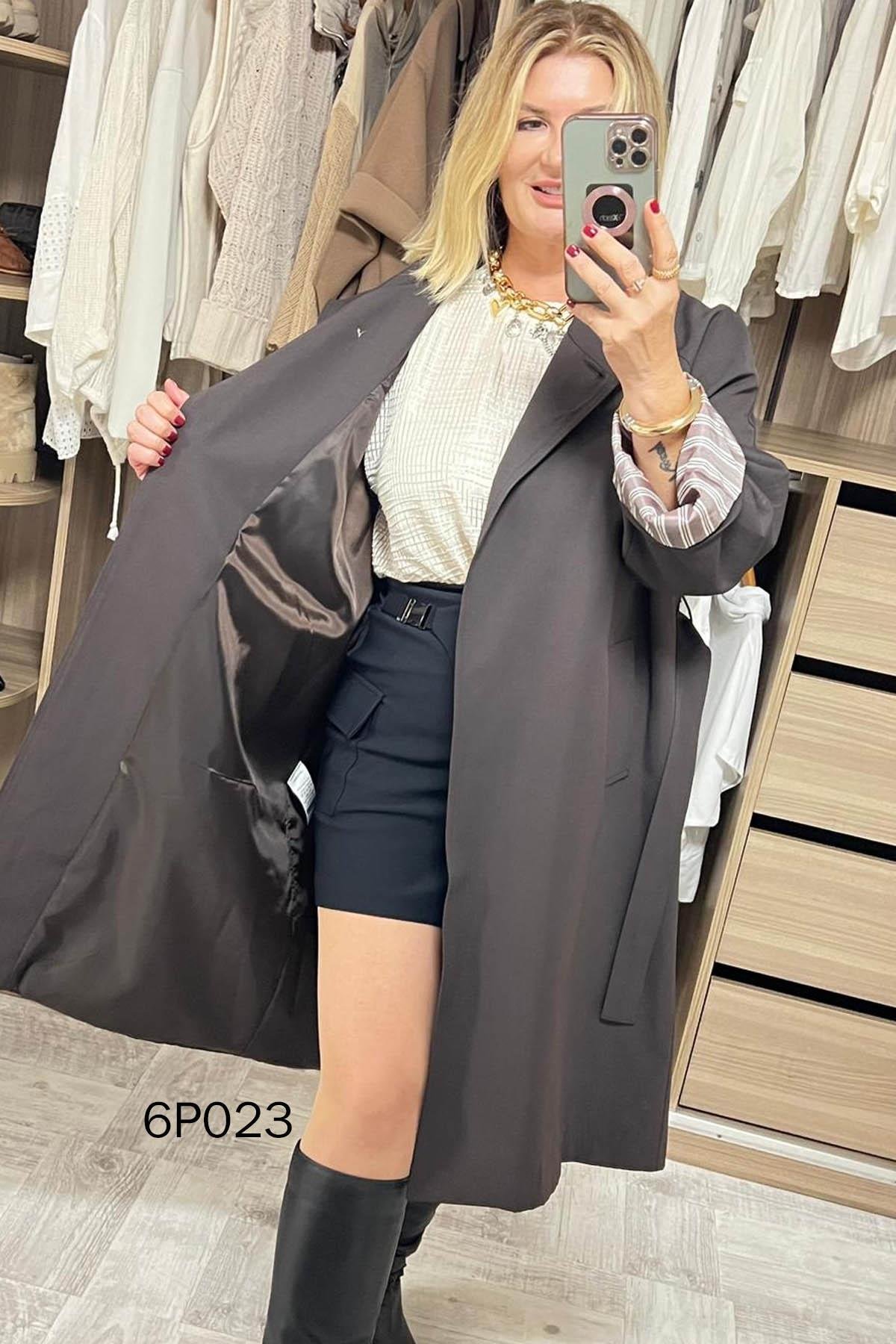 Prive Seri Tek Düğmeli Cotton Trençkot