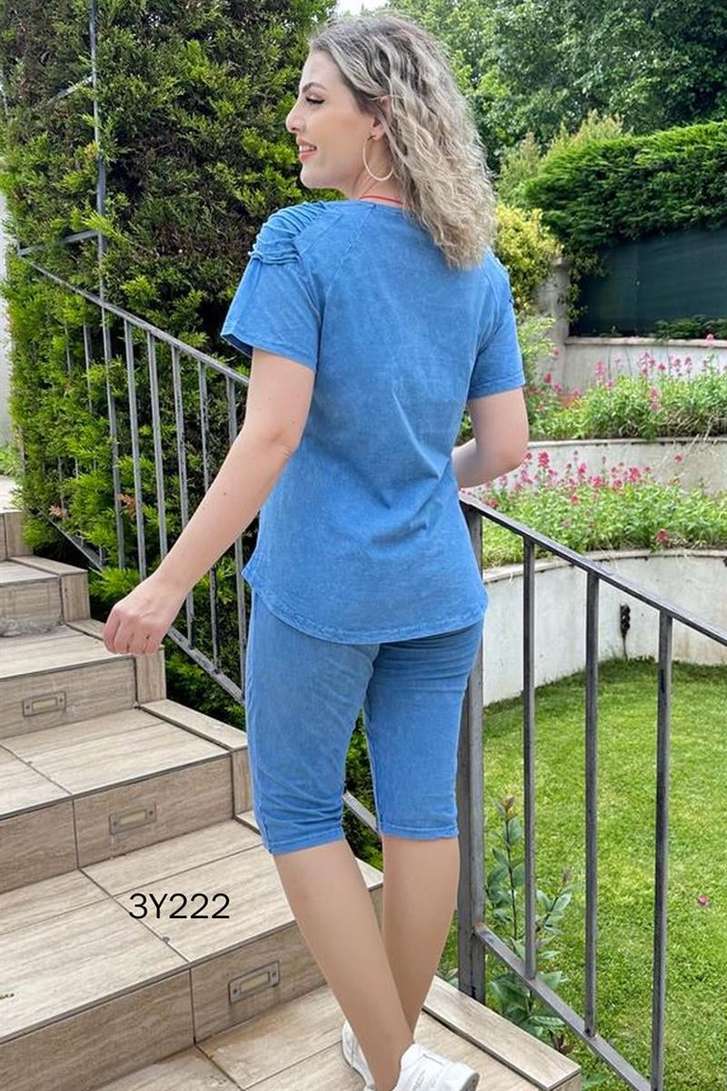 Pul İşlemeli Capri 2 li Takım