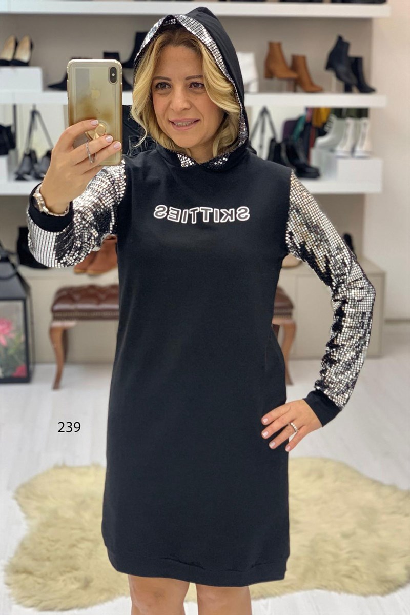 Pullu Kapşonlu Sweat