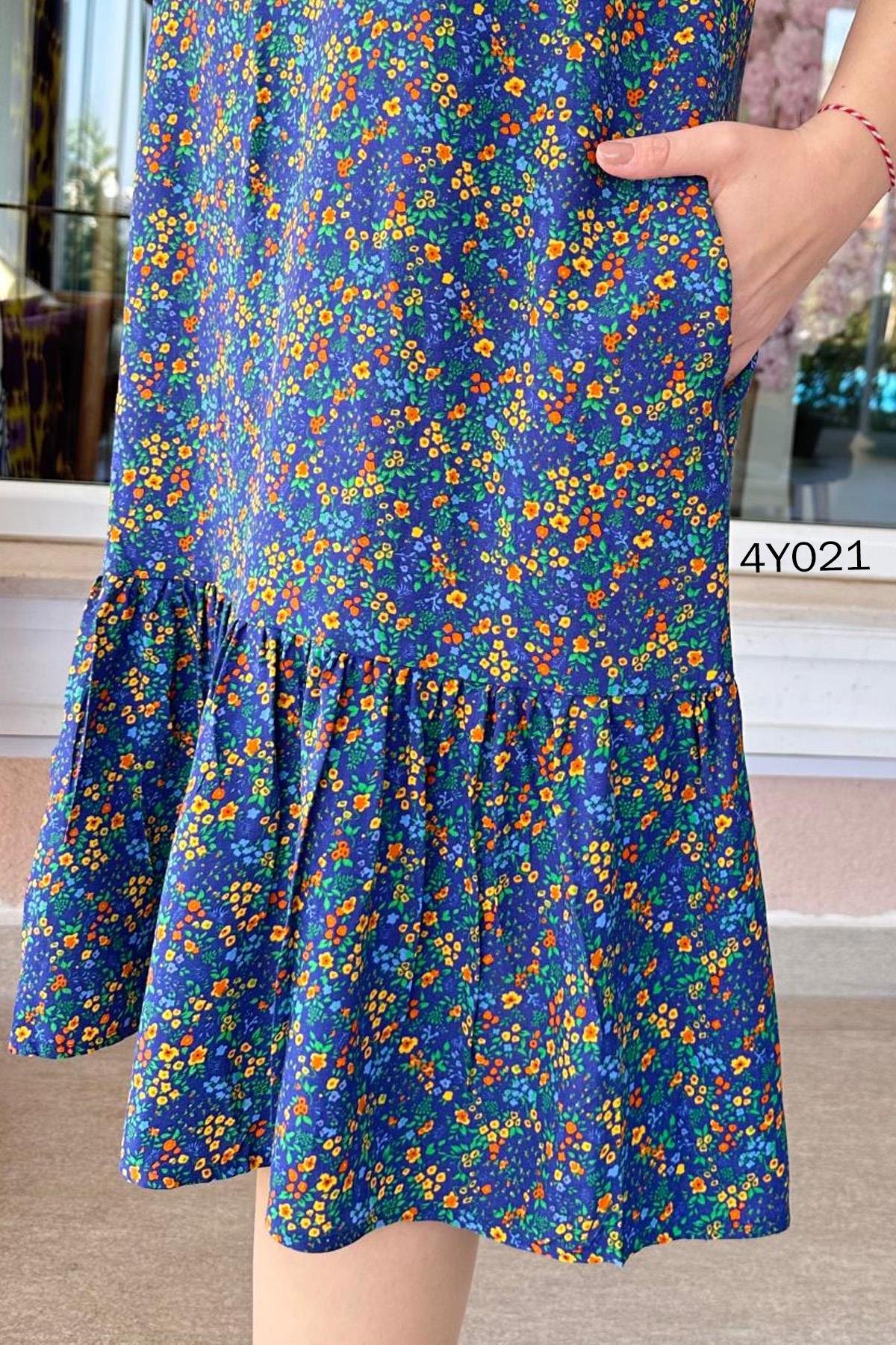 Sıfır Kol Dokuma Viskon Elbise