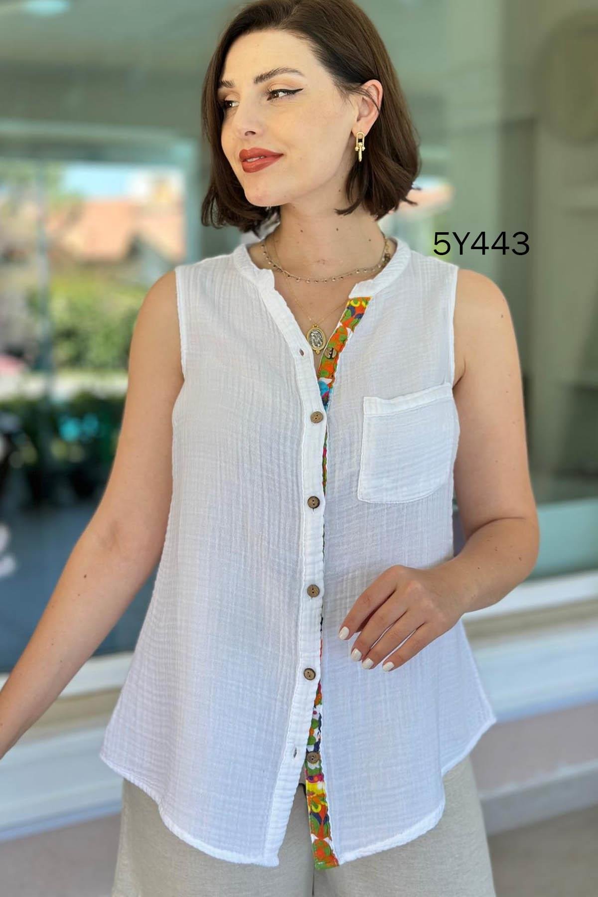 Sıfır Kol Müslin Bluz