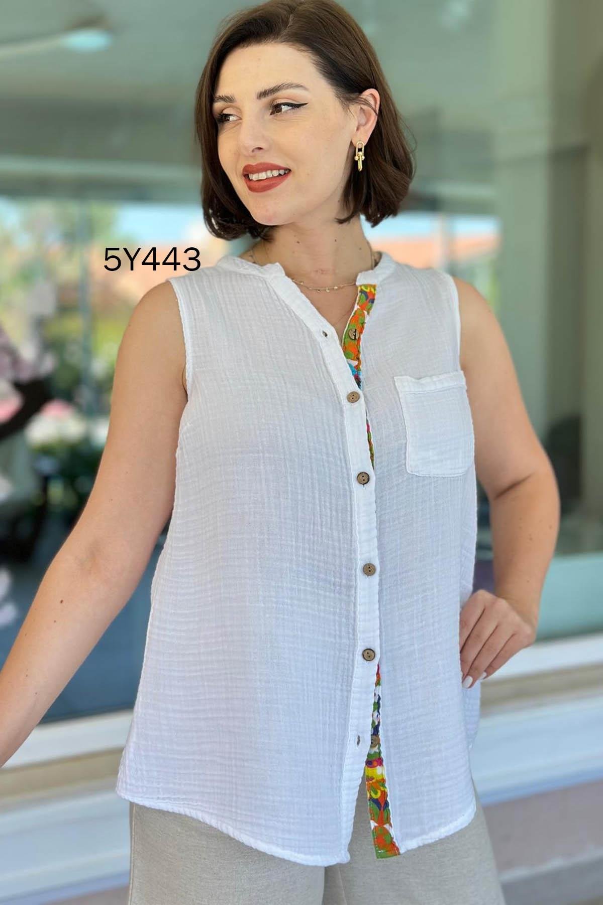 Sıfır Kol Müslin Bluz