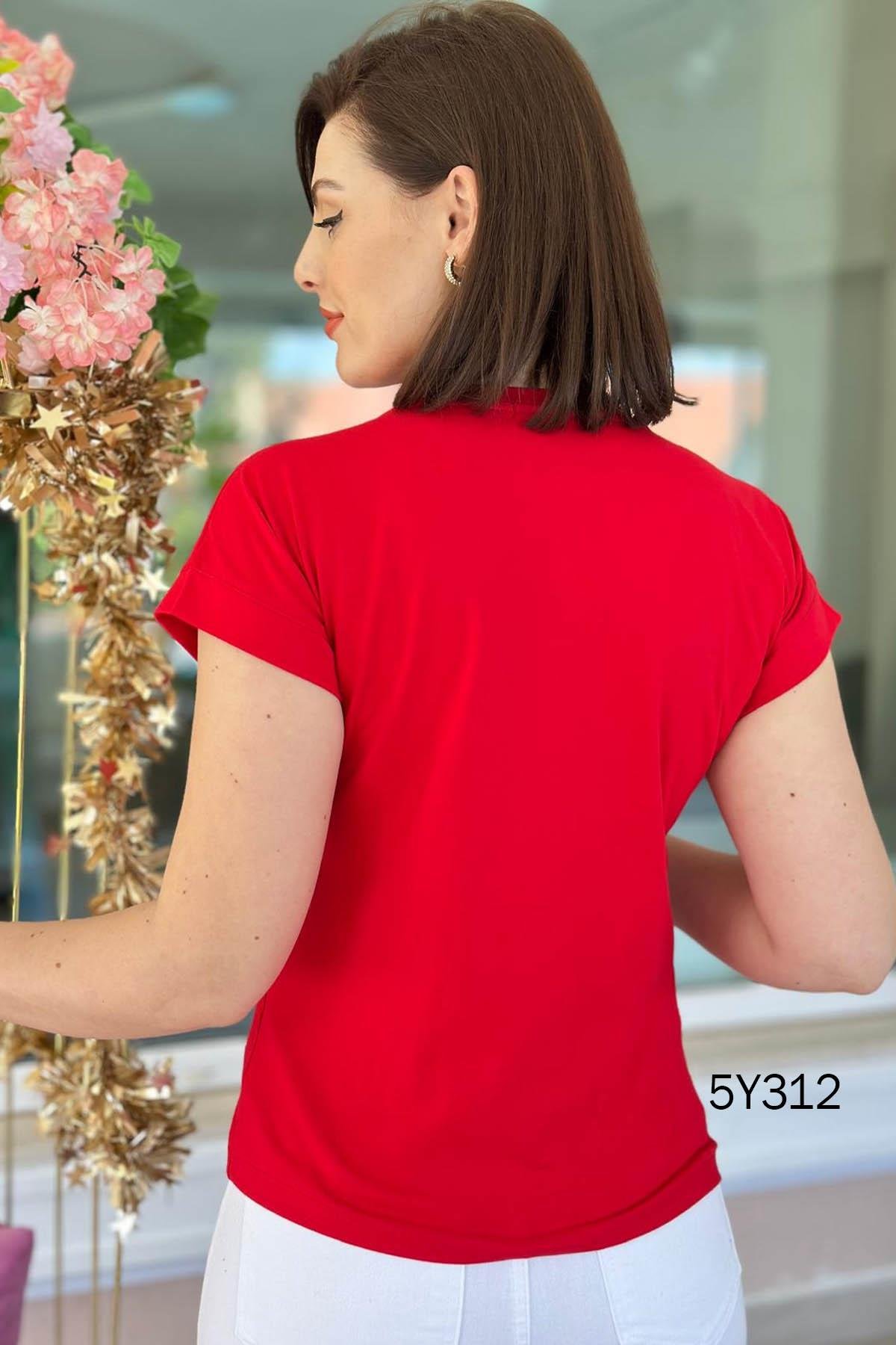 Taş İşlemeli Pamuk Süprem Tshirt