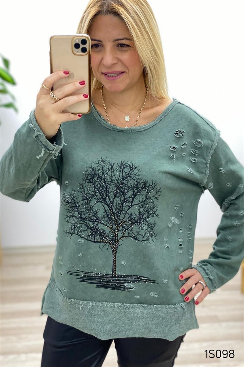 Taş İşlemeli Sweat