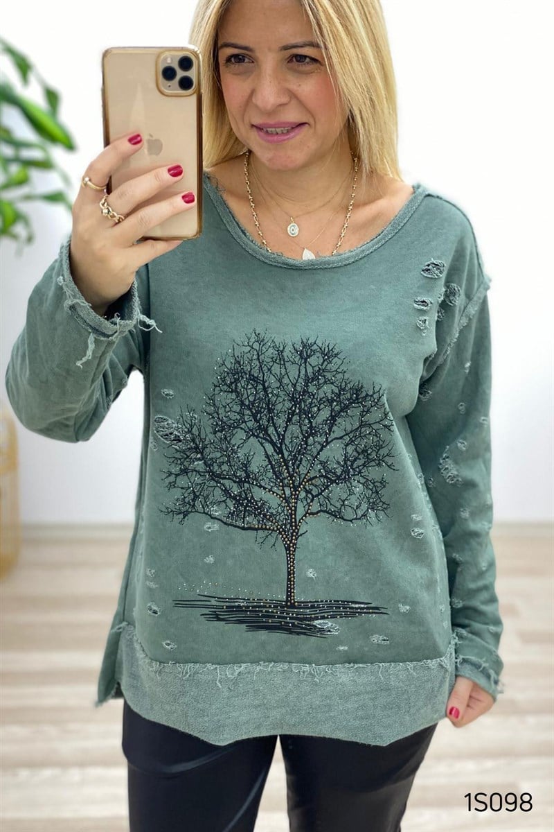Taş İşlemeli Sweat