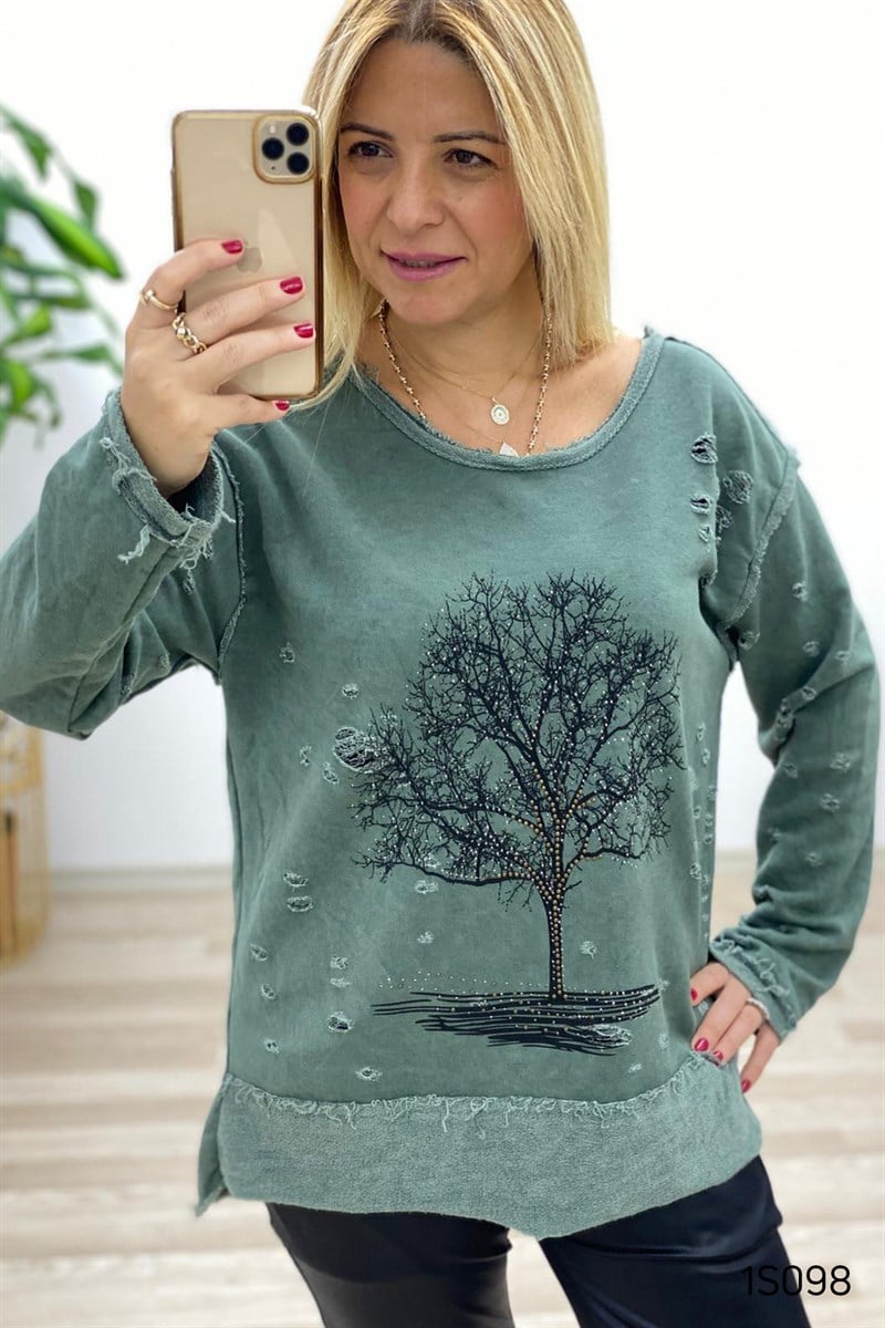 Taş İşlemeli Sweat
