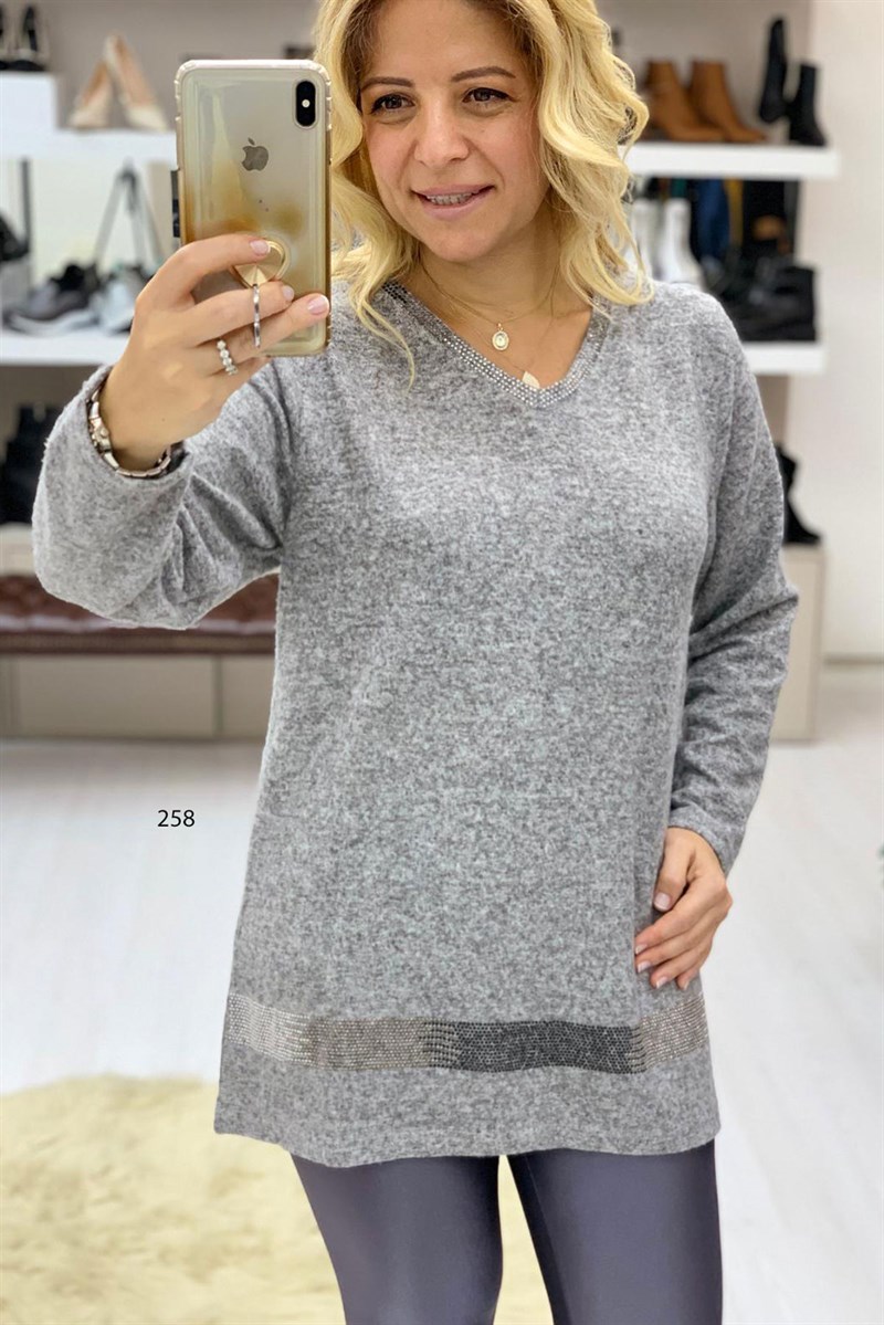 Taşlı Yumoş Kumaş Tunik