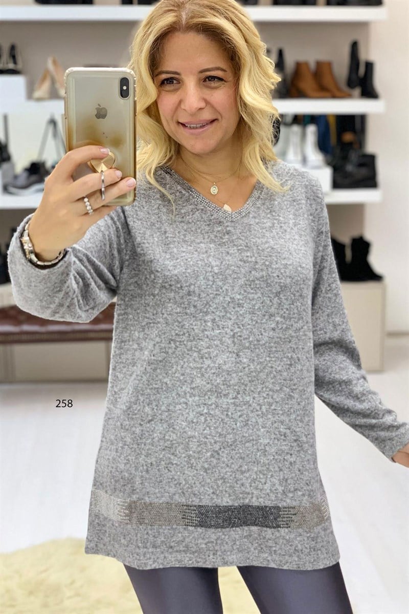Taşlı Yumoş Kumaş Tunik