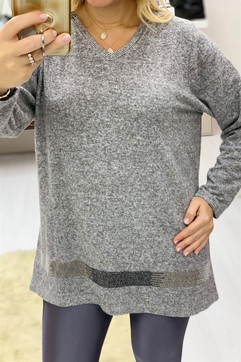 Taşlı Yumoş Kumaş Tunik