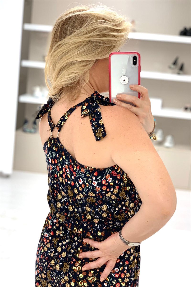 Try- Sıfır Kol Çiçek Elbise