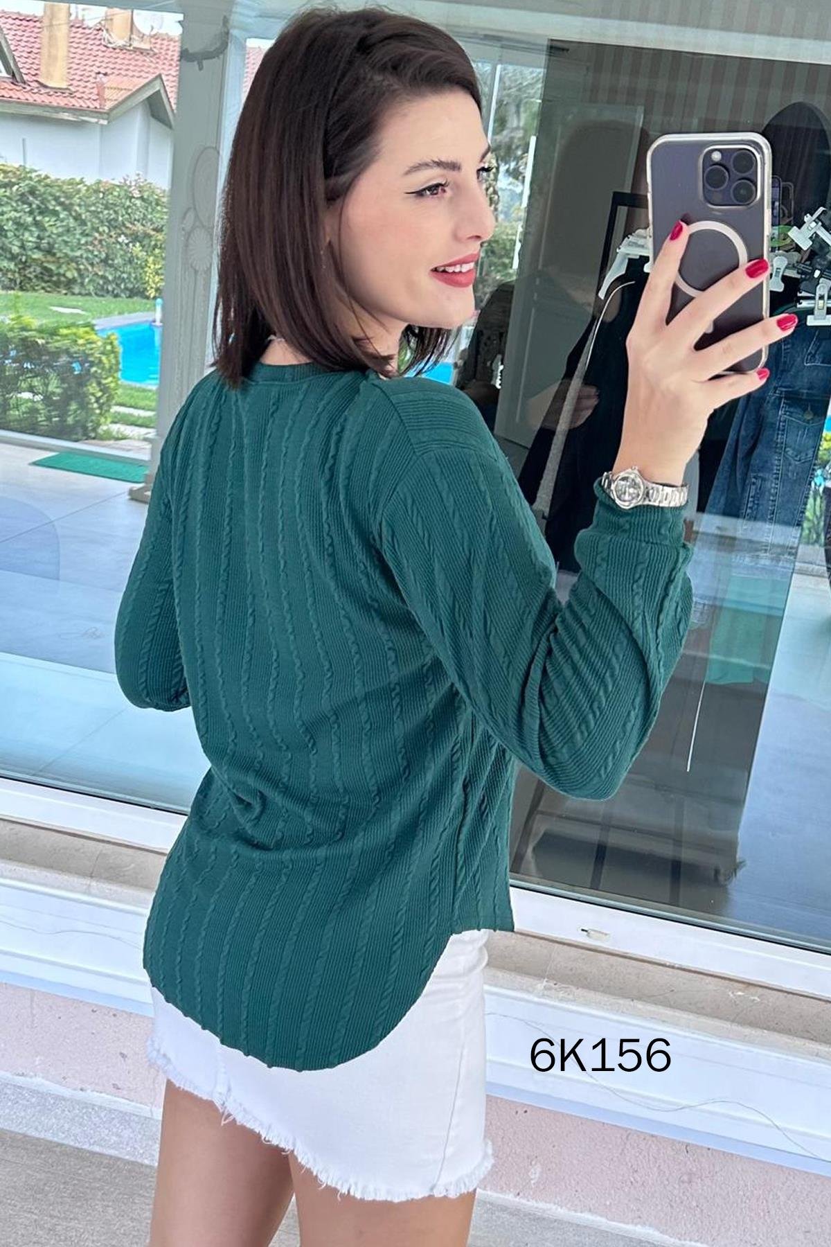 V Yaka Veronica Triko Bluz