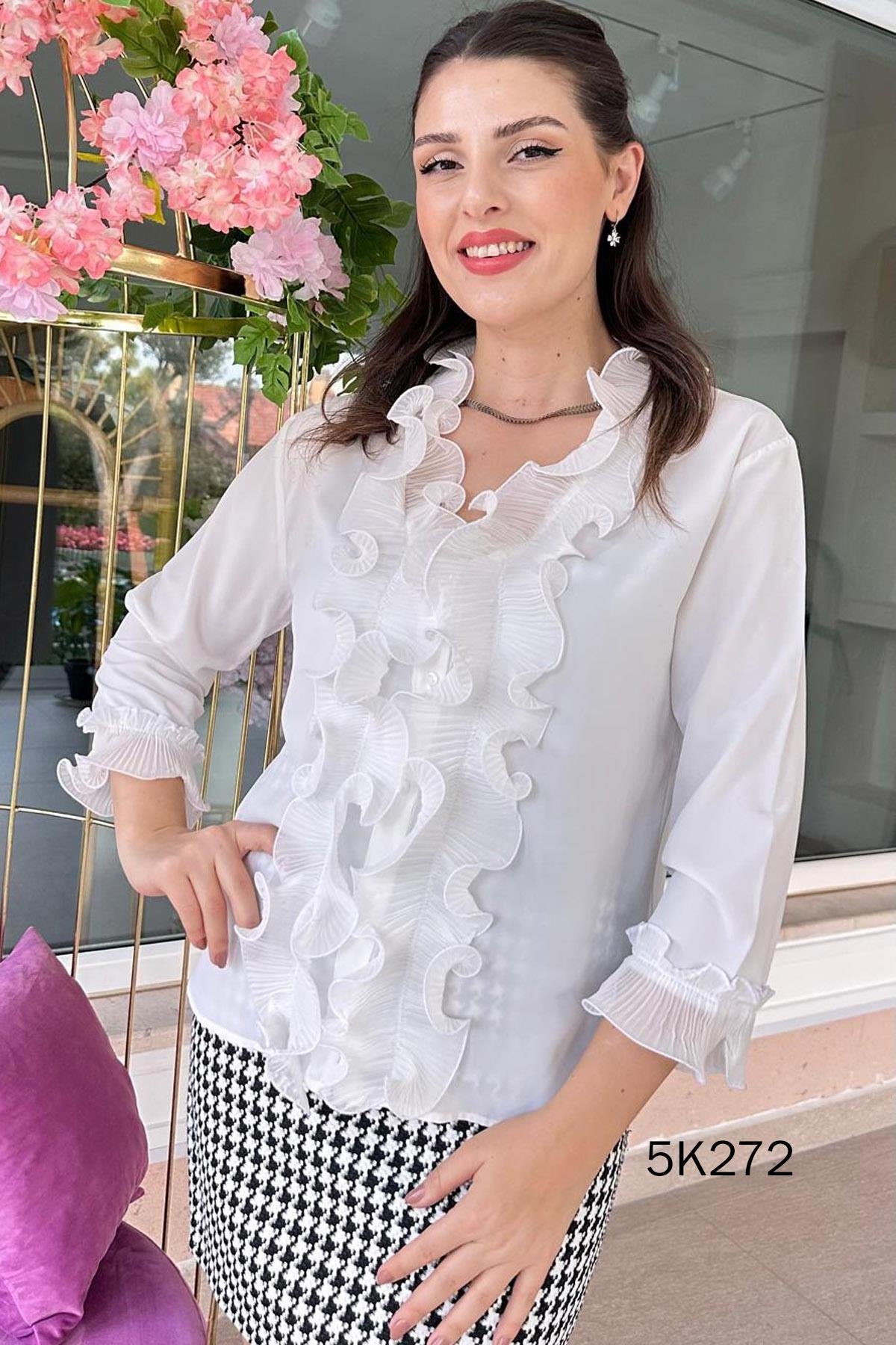 Volanlı Jessica Bluz