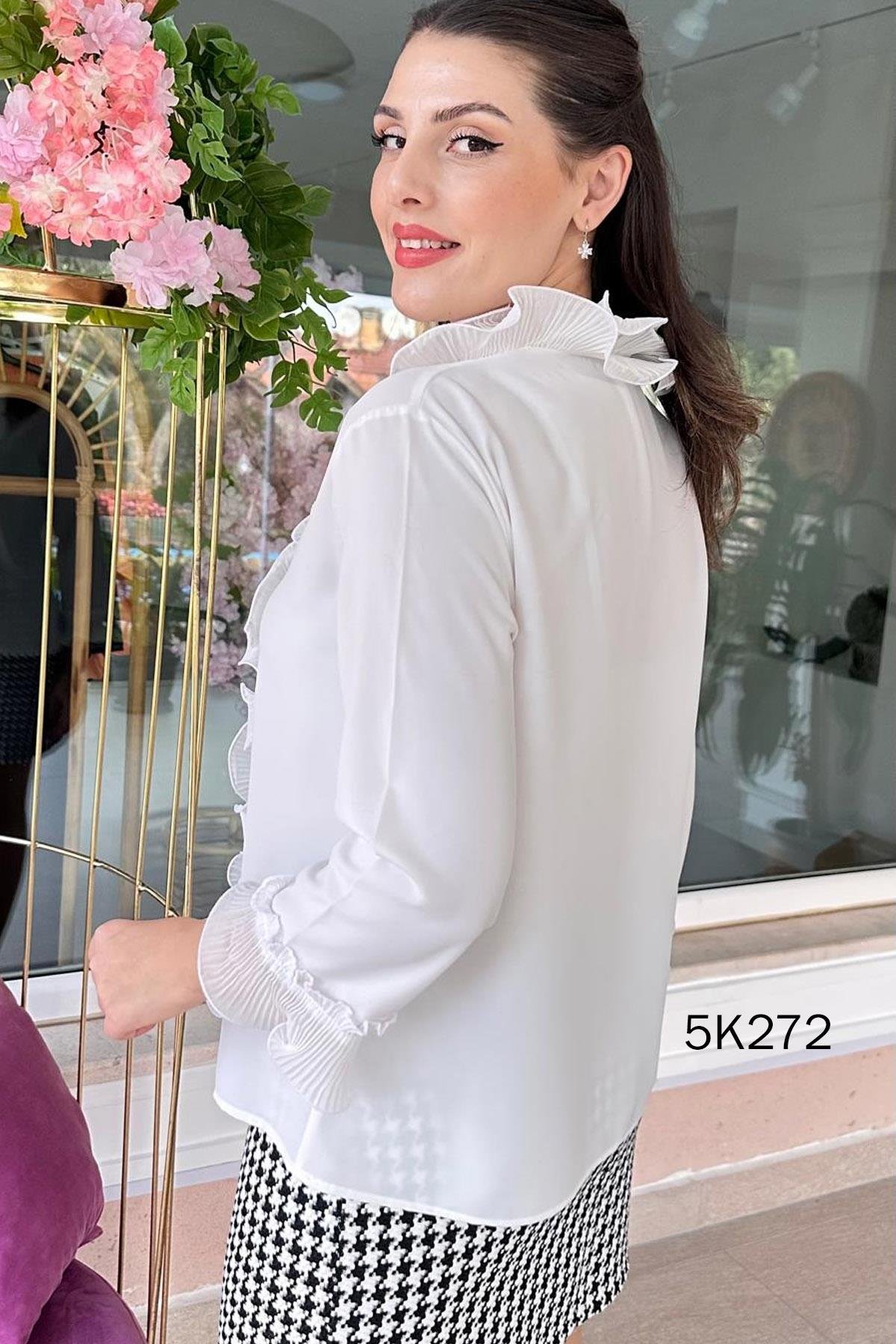 Volanlı Jessica Bluz