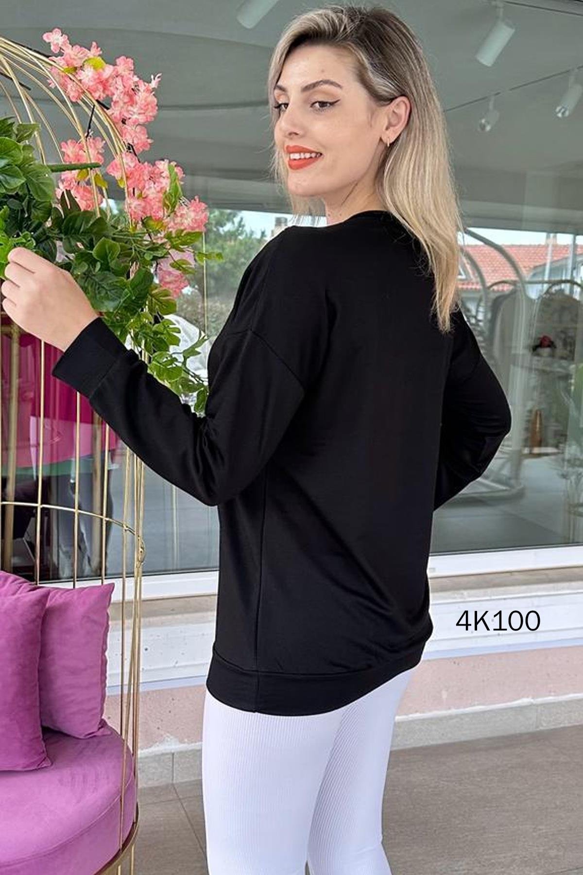 Yakası  Güpür  2 İplik Viskon Sweat