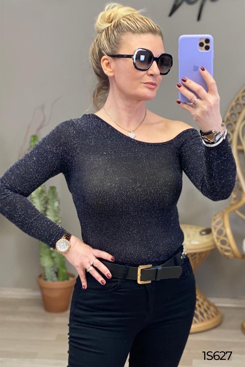 Yan Omuz Detay Likralı Body